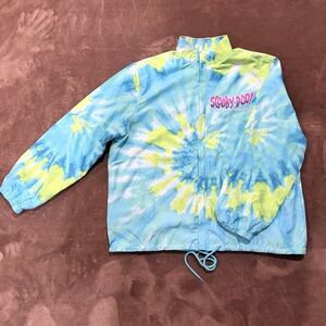 Scooby-Doo Tie-Dye Jacket Windbreaker XL 100% Polyester Two Front Pockets